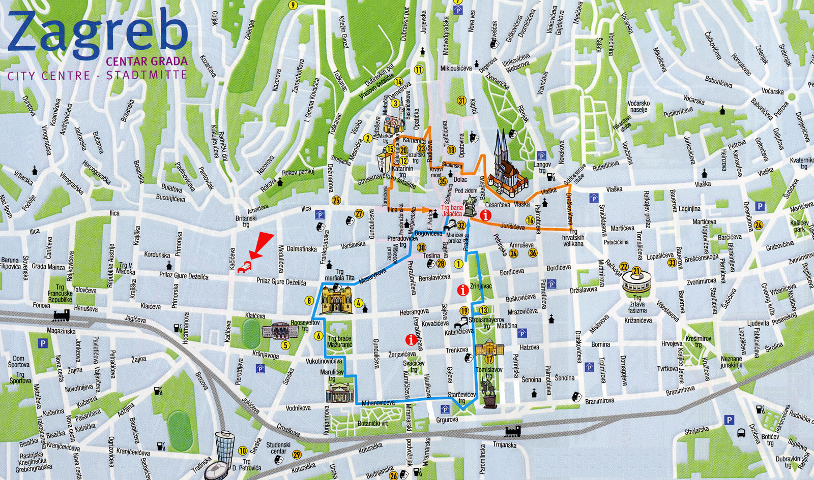 Zagreb-Croatia-Tourist-Map